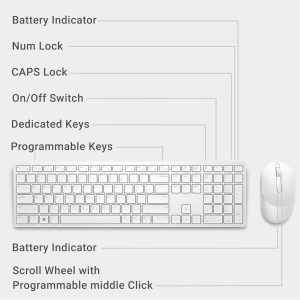 DELL KM5221W Pro Wireless Keyboard & Mouse Combo (White) - Image 4