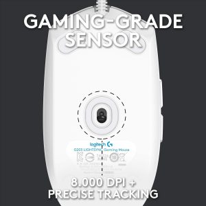 Logitech G203 Gaming Mouse - White - Image 3