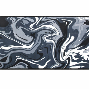 HYDE NOVA Extended Mousepad , Medium-Rough Texture Upper Surface , Rugged Rubber Anti-slip Backing (White/Silver/Black)