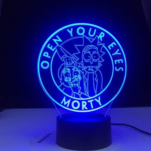 Open your eyes - Rick and Morty Original 3D Cartoon Night Light Lamp LED