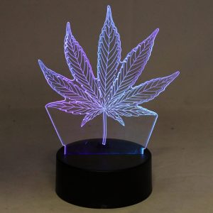 Marijuana Leaf - Cannabis Leaf - Original 3D Night Light Lamp LED - Image 1