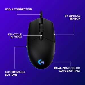 Logitech G203 Gaming Mouse - Black - Image 2