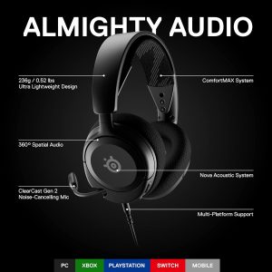 SteelSeries Arctis Nova 1 Wired Gaming Headset - Black - Image 6