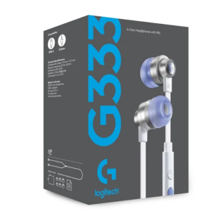 Logitech G333 In-Ear Gaming Earphones with Dual Drivers - White/Silver - Image 2