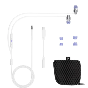 Logitech G333 In-Ear Gaming Earphones with Dual Drivers - White/Silver - Image 3